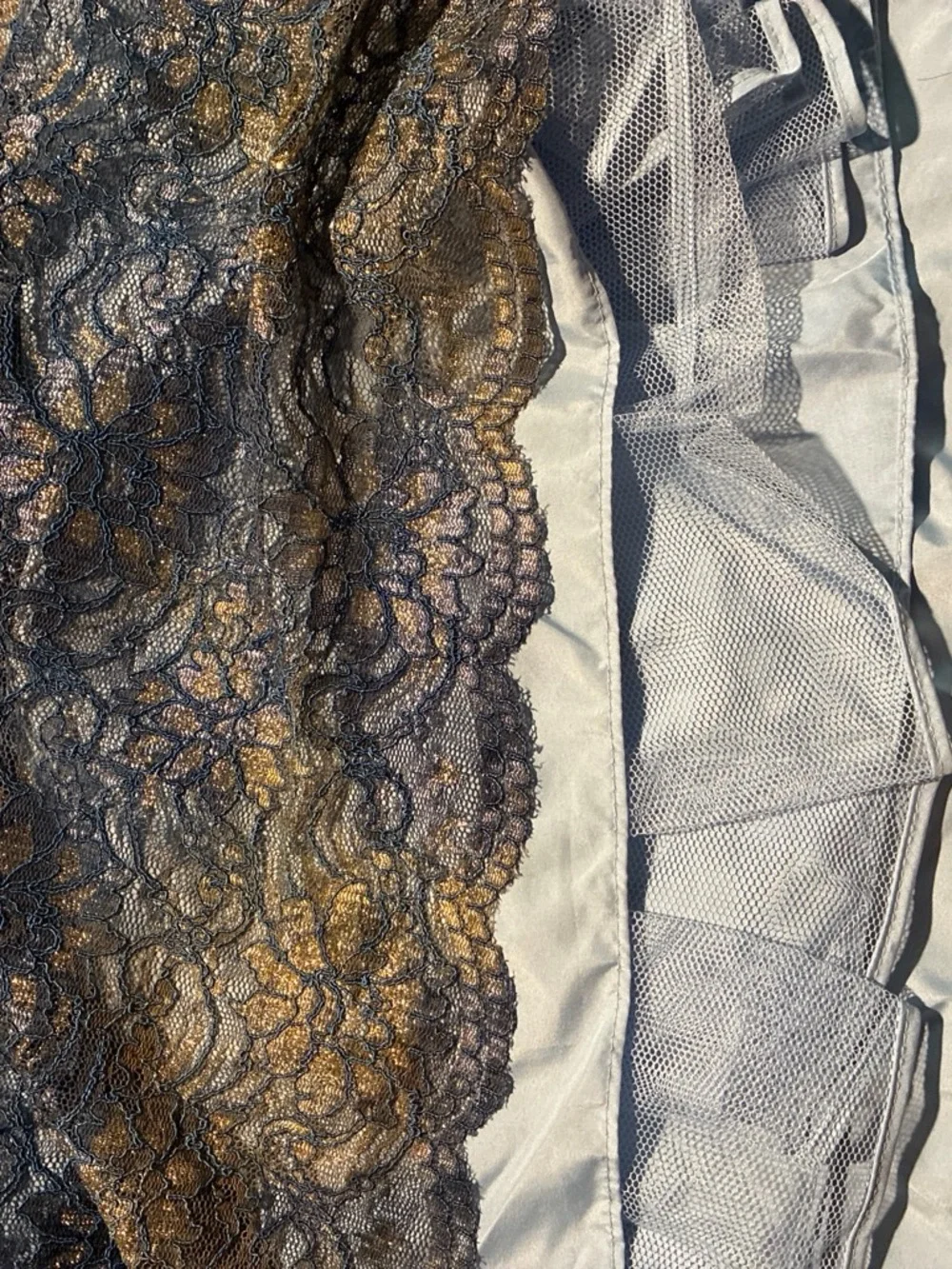 marmellata Blue Velvet & Lace Long-Sleeve Dress